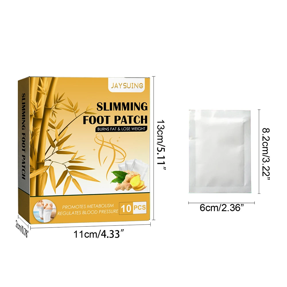 

10 шт., бамбуковые Пластыри для ног, для сжигания жира