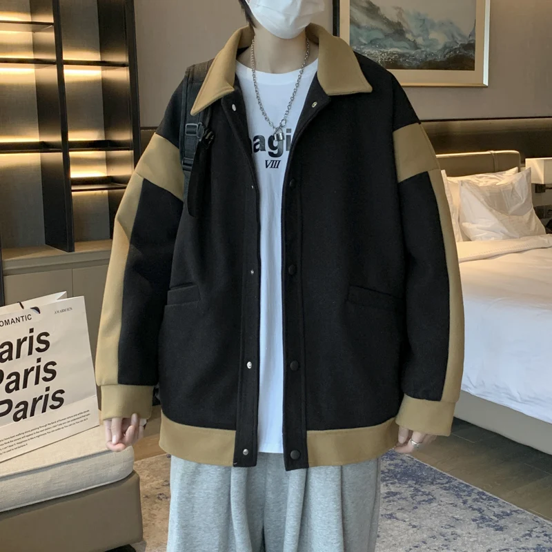 Куртки мужские пэчворк со вставками верхняя одежда осень-зима в Корейском стиле