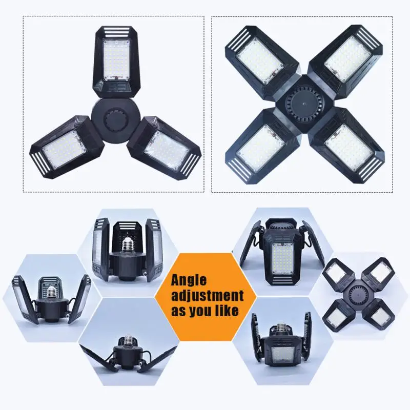 

Adjustable Panel LED Light Foldable Garage Ceiling Lamp E27 Deformable Ceiling Light Workshop Warehouse Garage Lighting Light