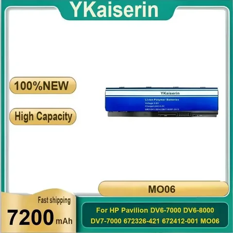 Аккумулятор YKaiserin на 7200 мАч для HP Pavilion DV6-7000 DV6-8000 DV7-7000 672326-421 672412-001 HSTNN-LB3P HSTNN-YB3N MO06 MO09