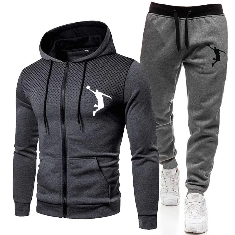 

2022 New Sportswear Winter Men's Hooded Sweater Pants Set Printing Track and Field Sports Suits Casual Sportswear Brand Jumpsuit