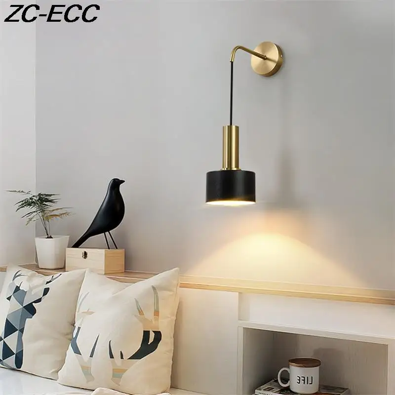 

Modern Adjustable Bedside Lamp Wall Lamp Black Gold Luxury Art Sconce Lamp Nordic Up Down Aisle Indoor Decoration Wall Light