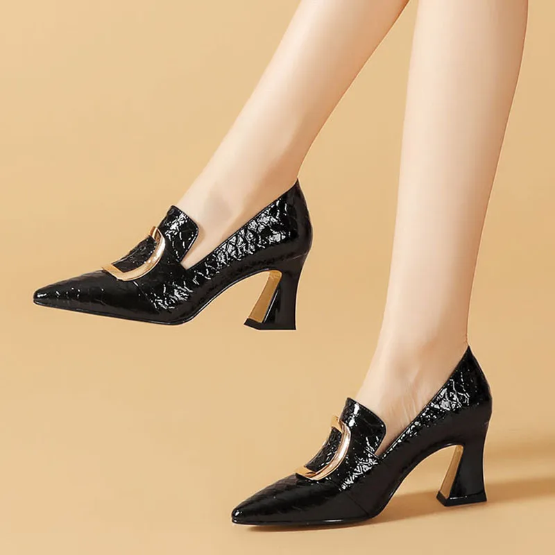 

Luxury Women Heels 2022 Spring New Fashion Black Ladies Office Party Wedding Shoes Classic Pumps Woman Stiletto High Heel Shoes