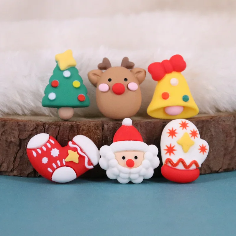 

Cartoon Resin Christmas Old Man Tree Elk Diy Cream Gel Phone Case Material DIY Craft Scrapbook Phone Shell Toys Accessories