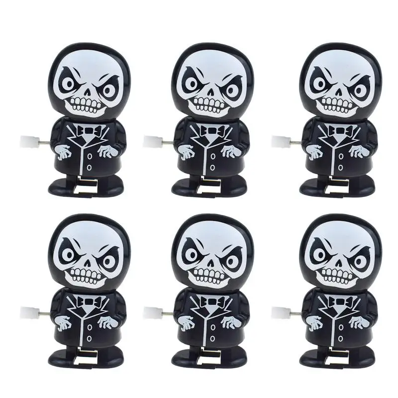 

Halloween Toys For Kids 6pcs Practical Black Walking Clockwork Toys Hand Wind Up Toys Reusable Multifunctional Charming Mini