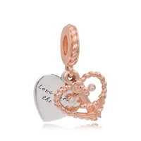 925 sterling silver bead rose gold knotted heart and true love anchor fit original pandora charms mybeboa bracelet women jewelry