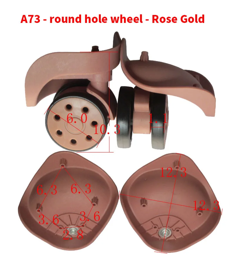 A73#round Hole Round Wheels Rolling Suitcase Luggage Suitcase Password Luggage Accessories Accessories Luggage Caster Wheels