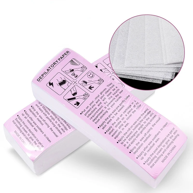 

100pcs Removal Nonwoven Body Cloth Hair Remove Wax Paper Rolls High Quality Hair Removal Epilator Wax Strip Paper