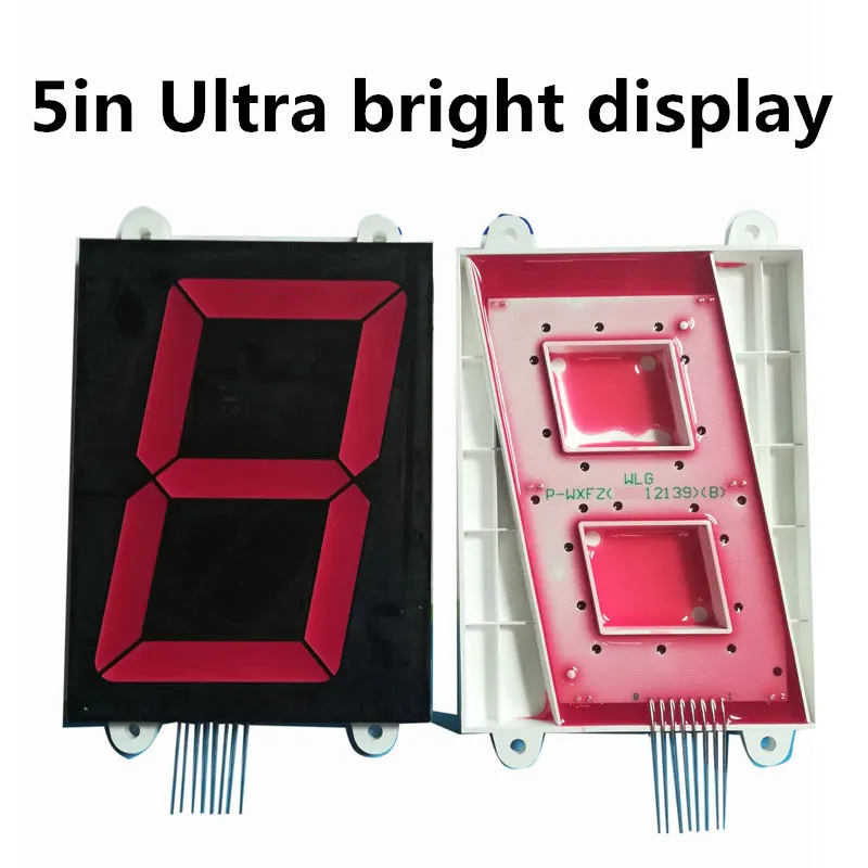 

2PCS Ultra bright 5 inch LED Display Commom anode 5" 5in RED 7 Segment display 1 Bit Digital Tube