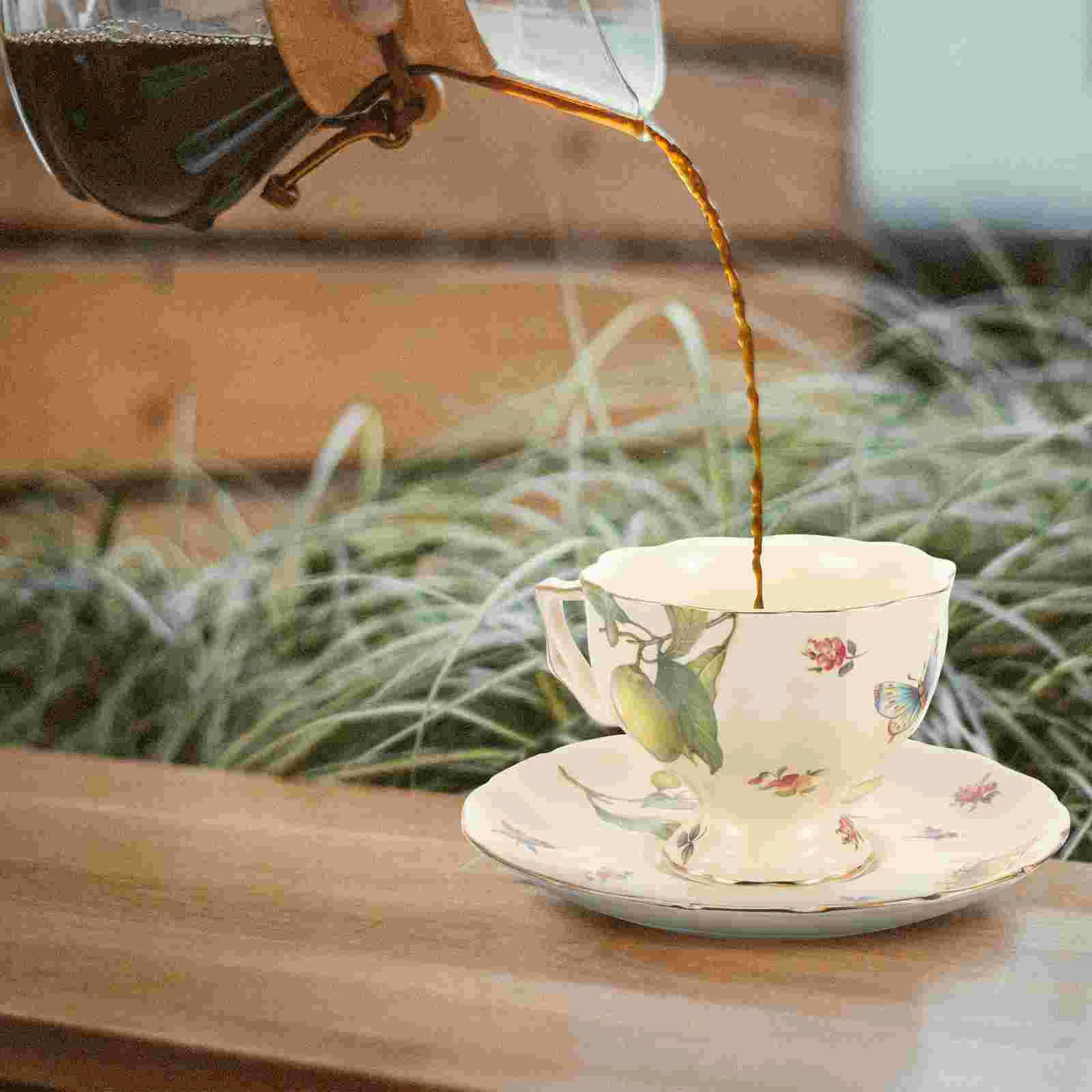 

Water Cup Saucer Cappuccino Cups Small Coffee Mug Lemon Juice Mugs Ceramics Latte Handle