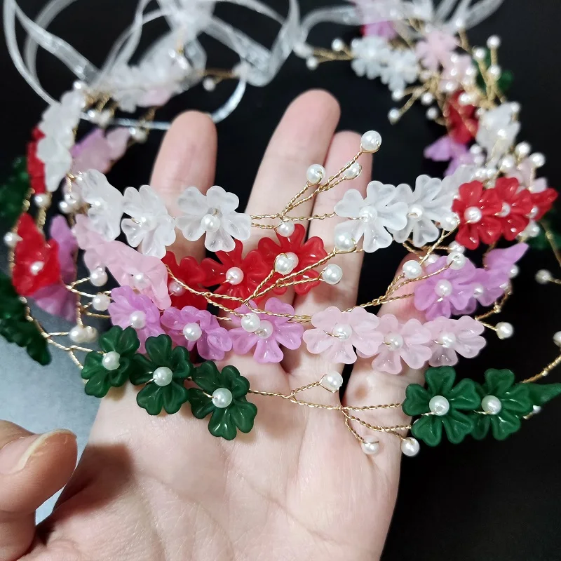 Венок с цветочной короной гирлянда для невесты лентой венок причастия повязка на