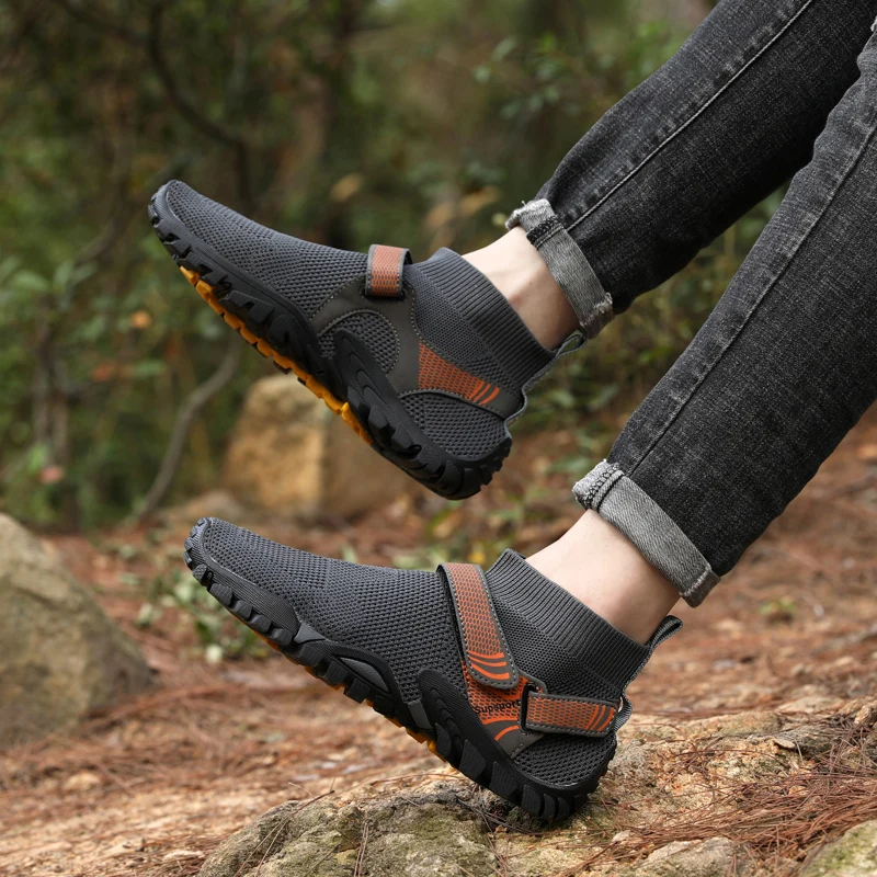 JIEMIAO Men Hiking Shoes Non-Slip Breathable Light Camping Shoes Beach Wading Shoes Training Sneakers Outdoor Trekking Shoes