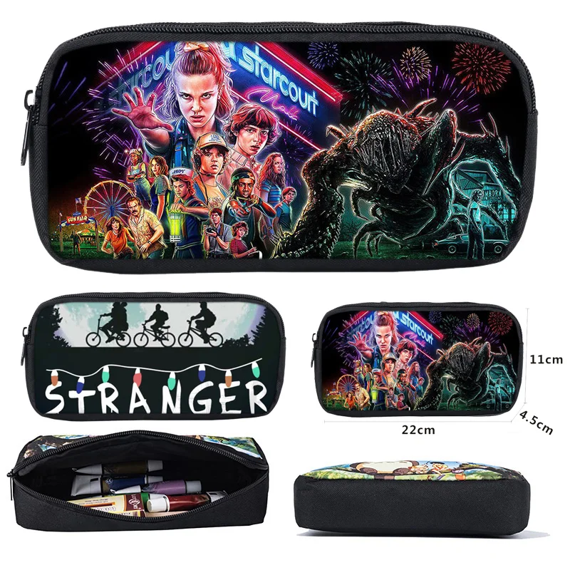 

Stranger Things Season 4 Pencil Case Storage Cosmetic Bag Cartoon 3D Anime Kids School Supplies Stationery Zipper Make Up Box