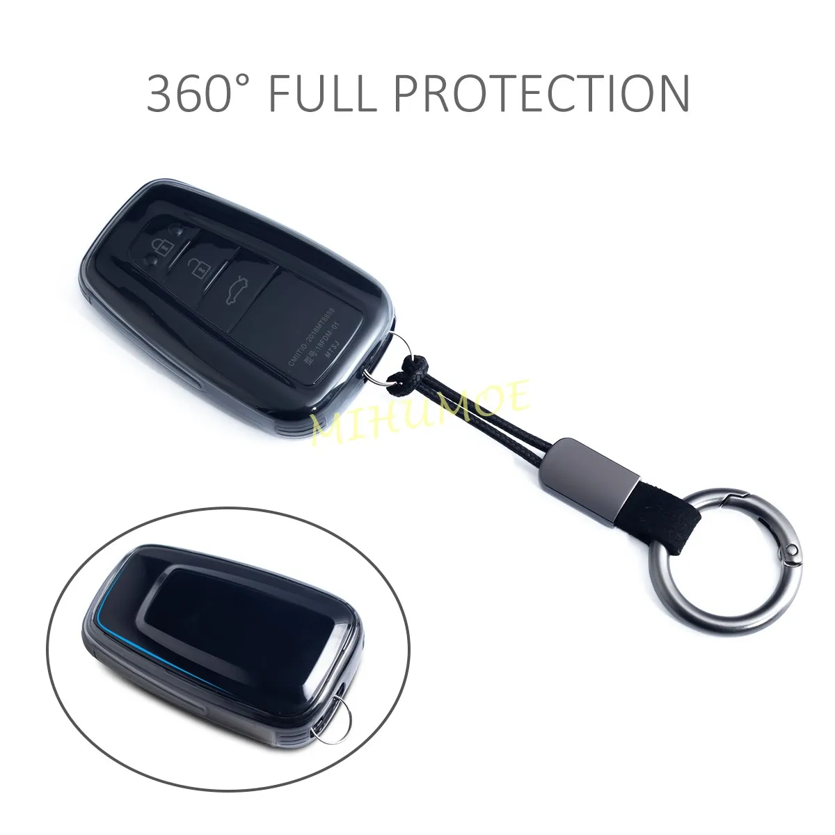 Для Toyota Highlander RAV4 Camry CHR Corolla Kluger Prius 4Runner Mirai 86 черный прозрачный брелок для ключей