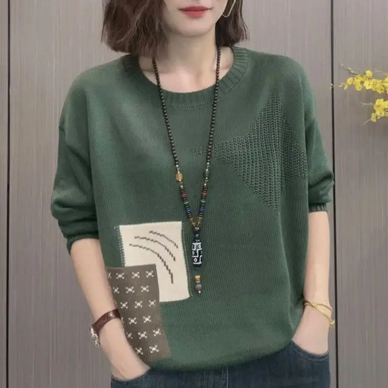 Новинка осени/зимы 2023 модный жаккардовый полый винтажный повседневный свободный