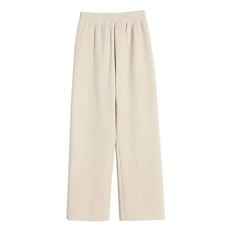 Широкие брюки из синели женские осенне-зимние 2024 новые свободные белые