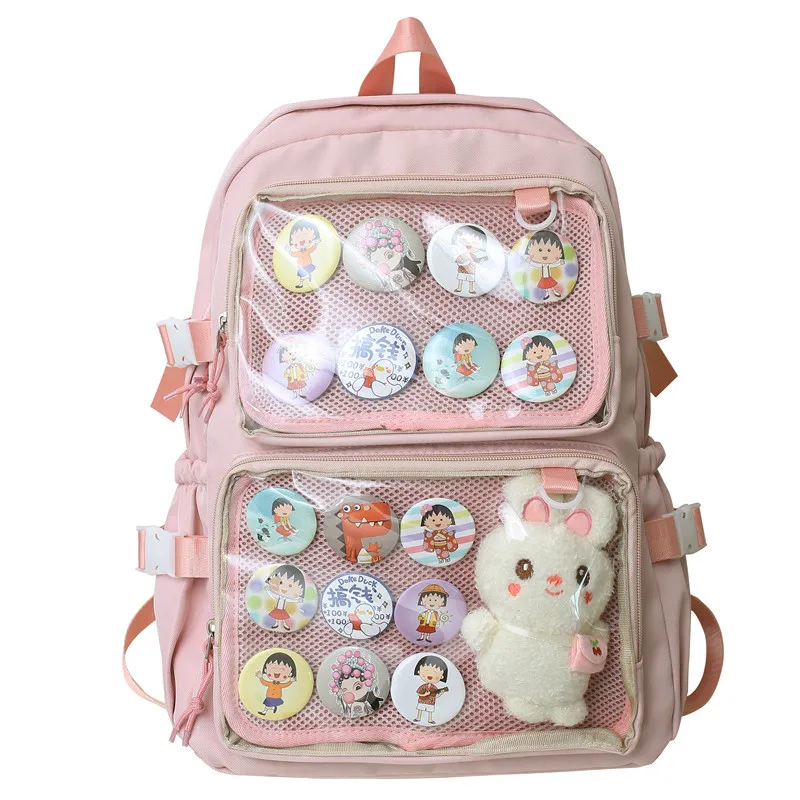 Фото Японский Kawaii Itabag женский новый 2024 прозрачный рюкзак женский большой вместительный рюкзак Ita школьные сумки для студентов колледжа JK №1