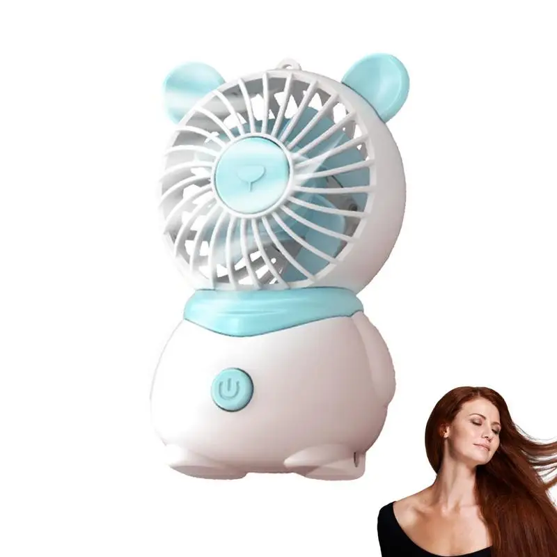 

Cute Desk Fan Small Portable Fan Handheld Pig Design 4 Fan Leaves USB Rechargeable Quiet Table Fan For Home Table Handheld