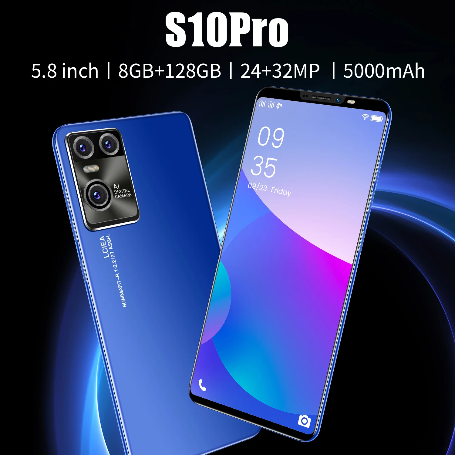 

Unlocked New S10Pro 5.8 Inch Full Screen 8MB RAM 128GB ROM Android Cheap Mobilephone Smartphone Celulares Mobiles Cellphones
