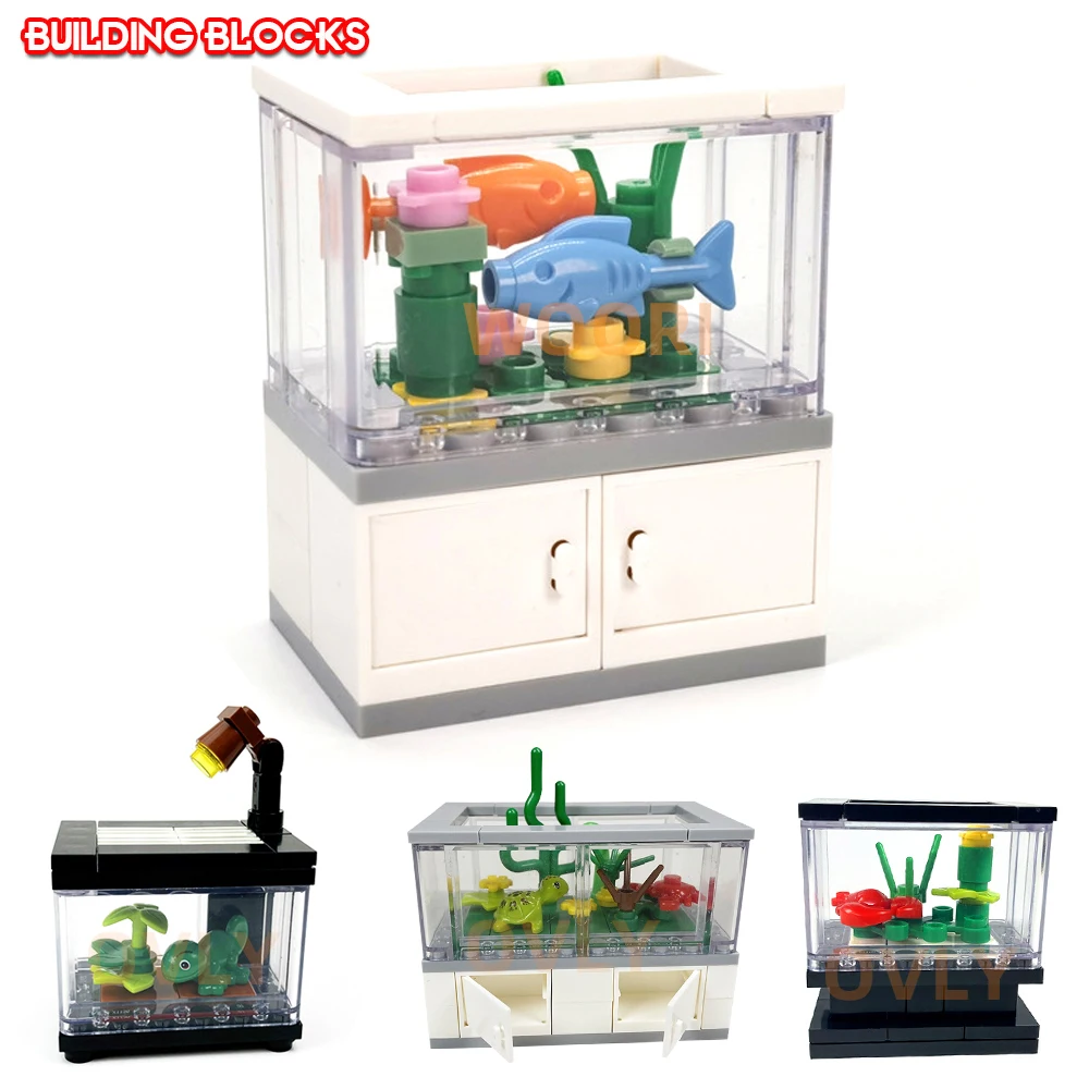 Креативные строительные блоки городская сцена аквариум гостиная интерьерное
