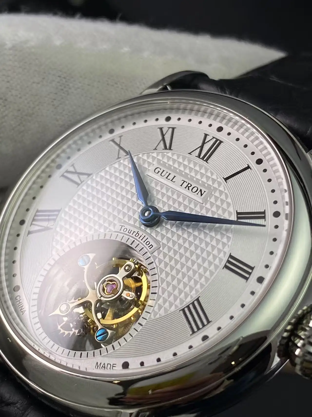 Фото Настоящие усовершенствованные мужские часы Seagull Tourbillon ST8000, механизм с ручным управлением, деловые римские часы с текстом, модные ретро №3