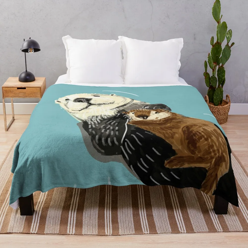 

Alaska sea otter Throw Blanket multi-purpose