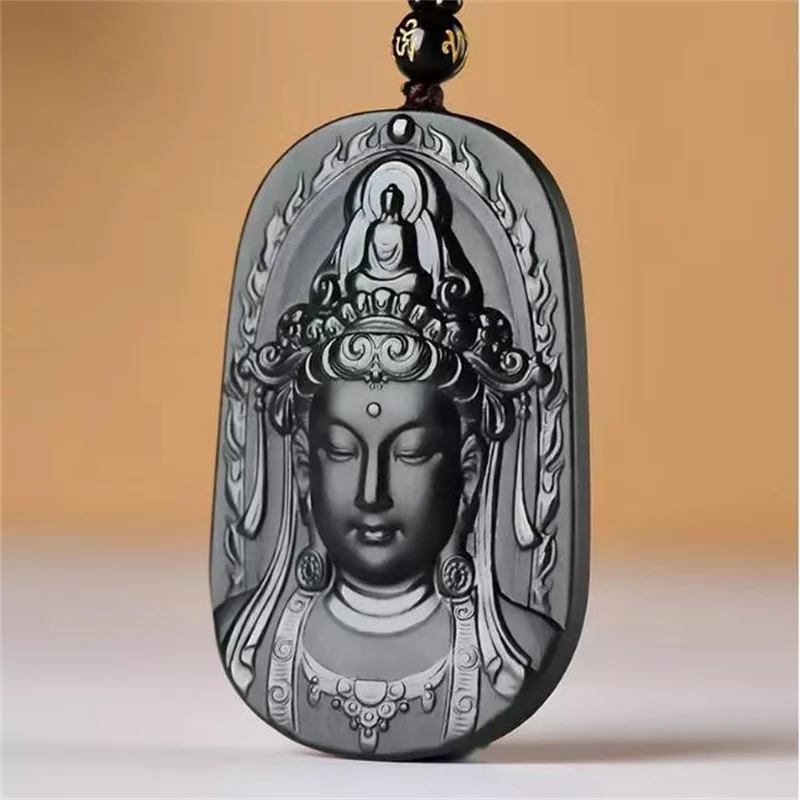 

Mai Chuang/He Tian Cyan Jade Avalokitesvara Buddha Necklace Pendant Fashion Elegant Personality Jewelry Men Women Couple Gift