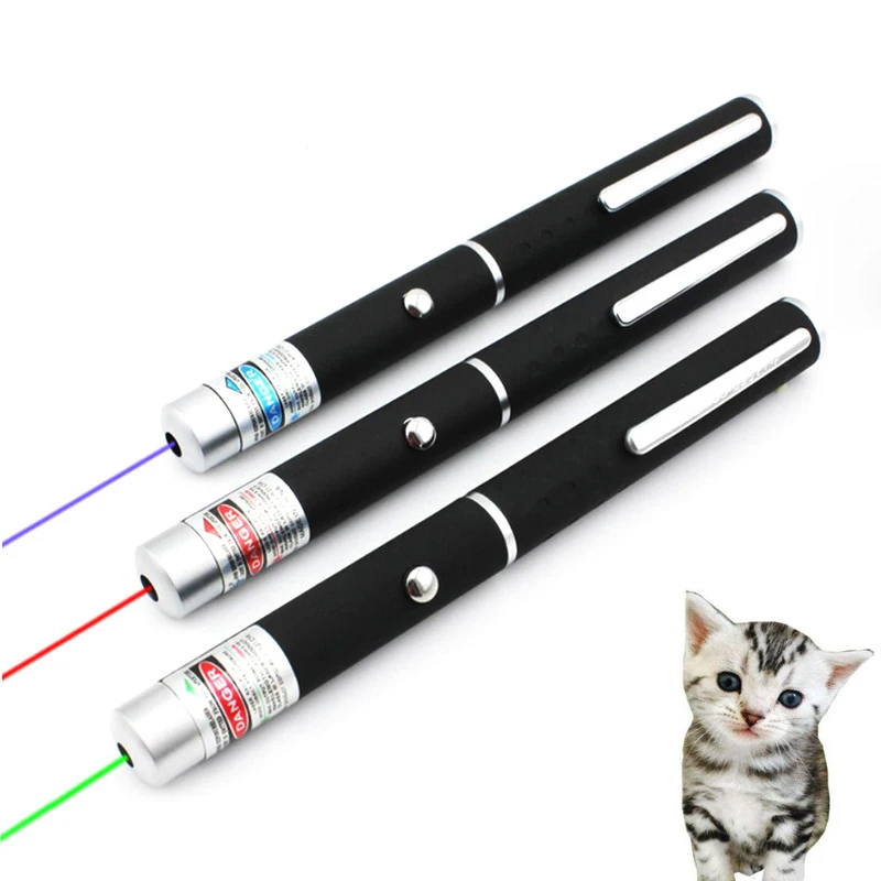 

5MW LED Laser Pet Cat Interactive Toy Red Dot Light Sight 530Nm 405Nm 650Nm Interactive Pen Pointer Mini Flashlight