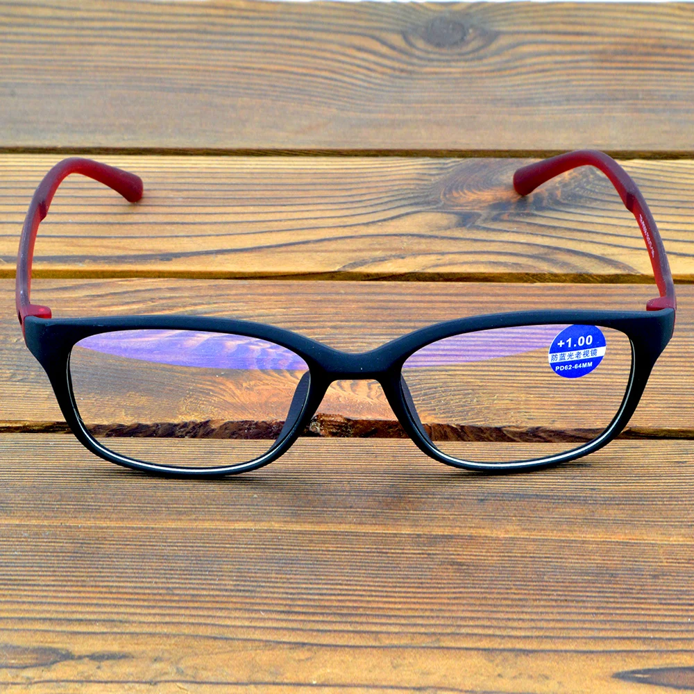 

Rectangle TR90 Frame Full-rim Light Spectacles Multi-coated Anti-fatigue Lenses Fashion Reading Glasses +0.75 To +4