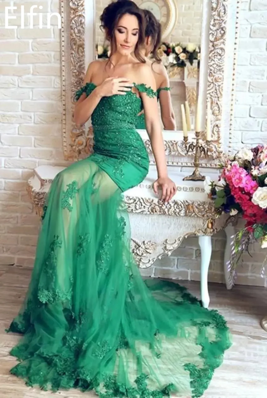 

Elfin Mermaid Elegant Evening Gowns Prom PartyV-Neck Sleeveless Slim Lace Formal Occasion Dresses فساتين مناسبة رسمية YF200