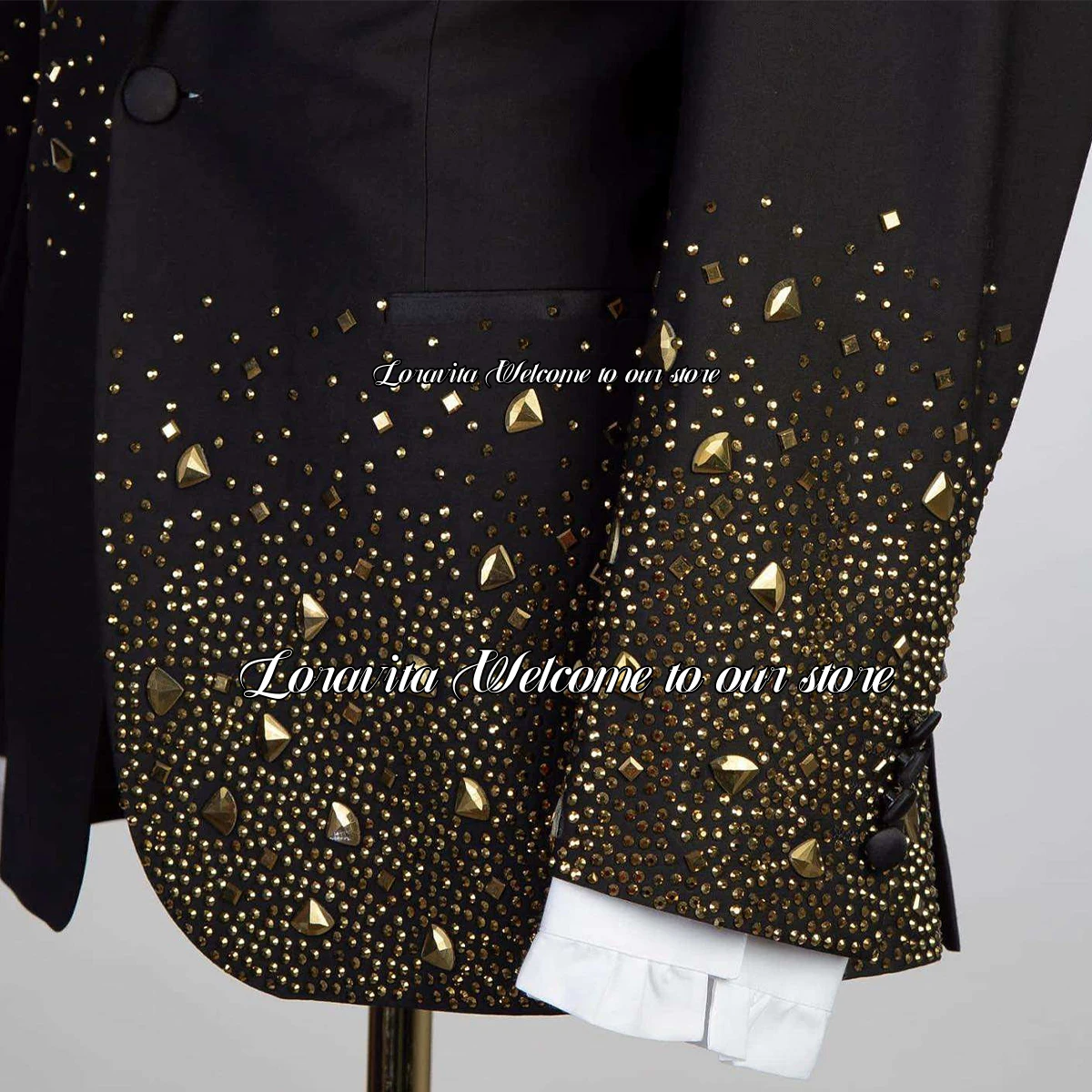 Металлические украшения мужские костюмы шаль с лацканами комплекты из 2