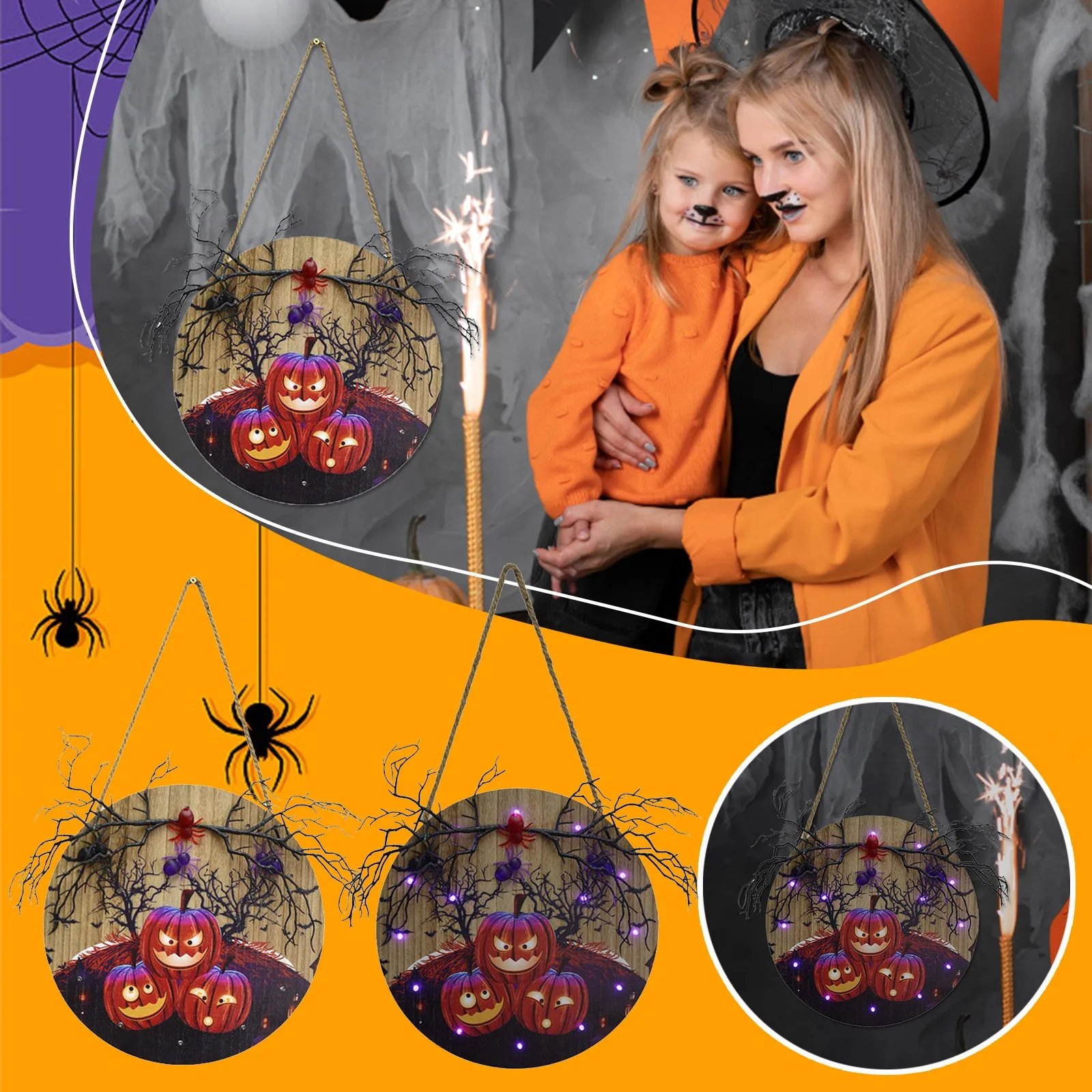 

Halloween Wooden Tag Trick Or Tag Witche Pumpkin Wooden Tag Halloween Welcome Doorplate