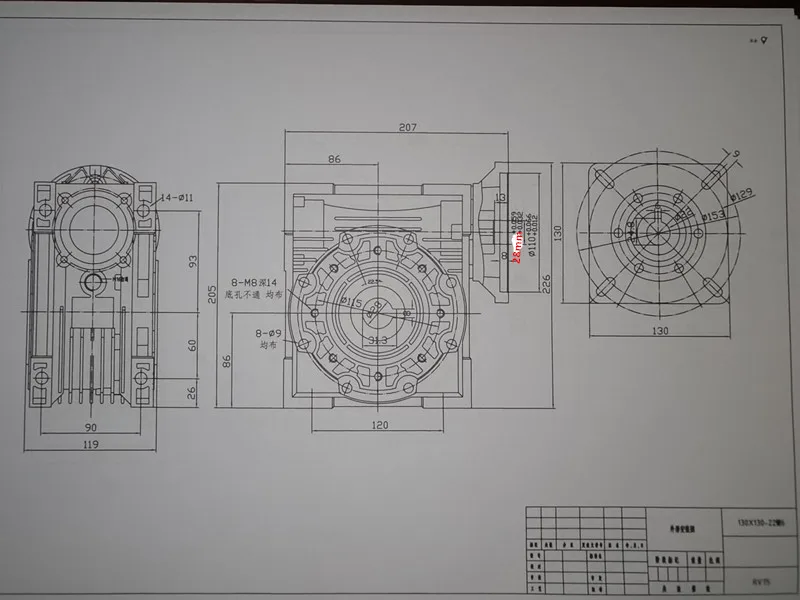 Червячный редуктор RV75 NMRV075 входное отверстие 28 мм 5:1-100: 1 Червячная передача с