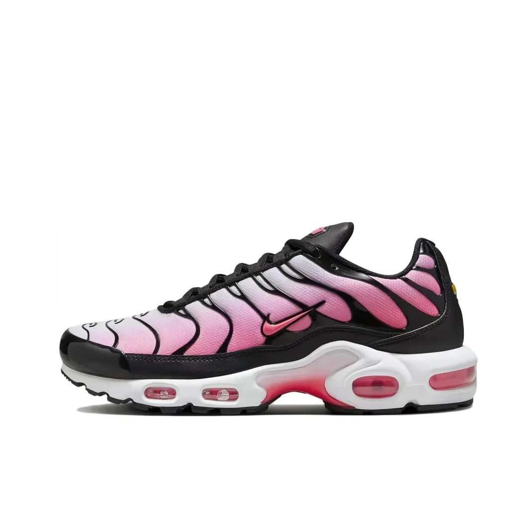 Модные кроссовки Nike Air Max Plus TN удобные носимые женские глянцевые розовые и белые