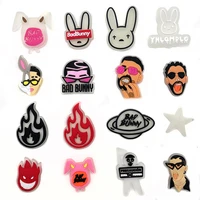 16 styles cartoon singer cool bad bunny shoe charms pvc cute shoes clogs accessorie decoration croc buckle jibz kids gifts
