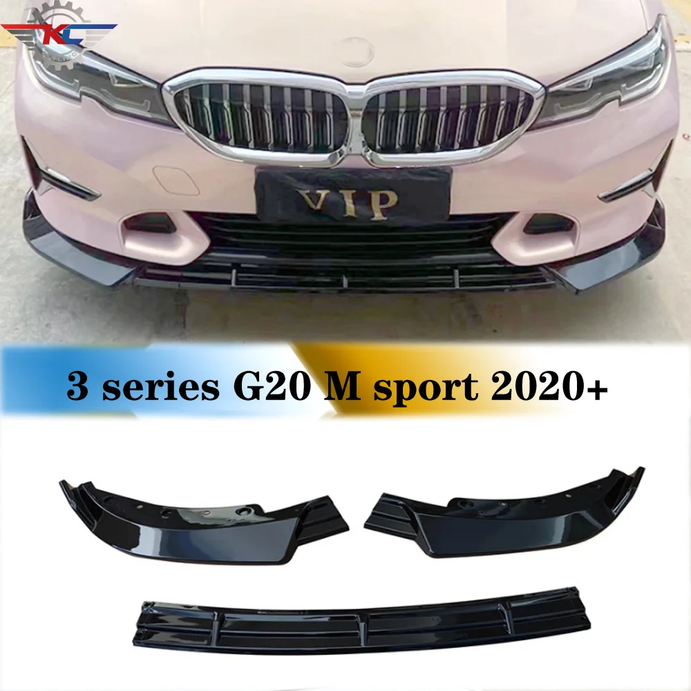 

3PCS/Set Glossy Black Front Bumper Lips For BMW 3 Series G20 M sport Version 2020+ Car Body Kit Diffuser Bumpers