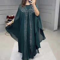 european and american noble luxury retro muslim womens suit diamond encrusted long skirt with two piece islamic ramadan suit