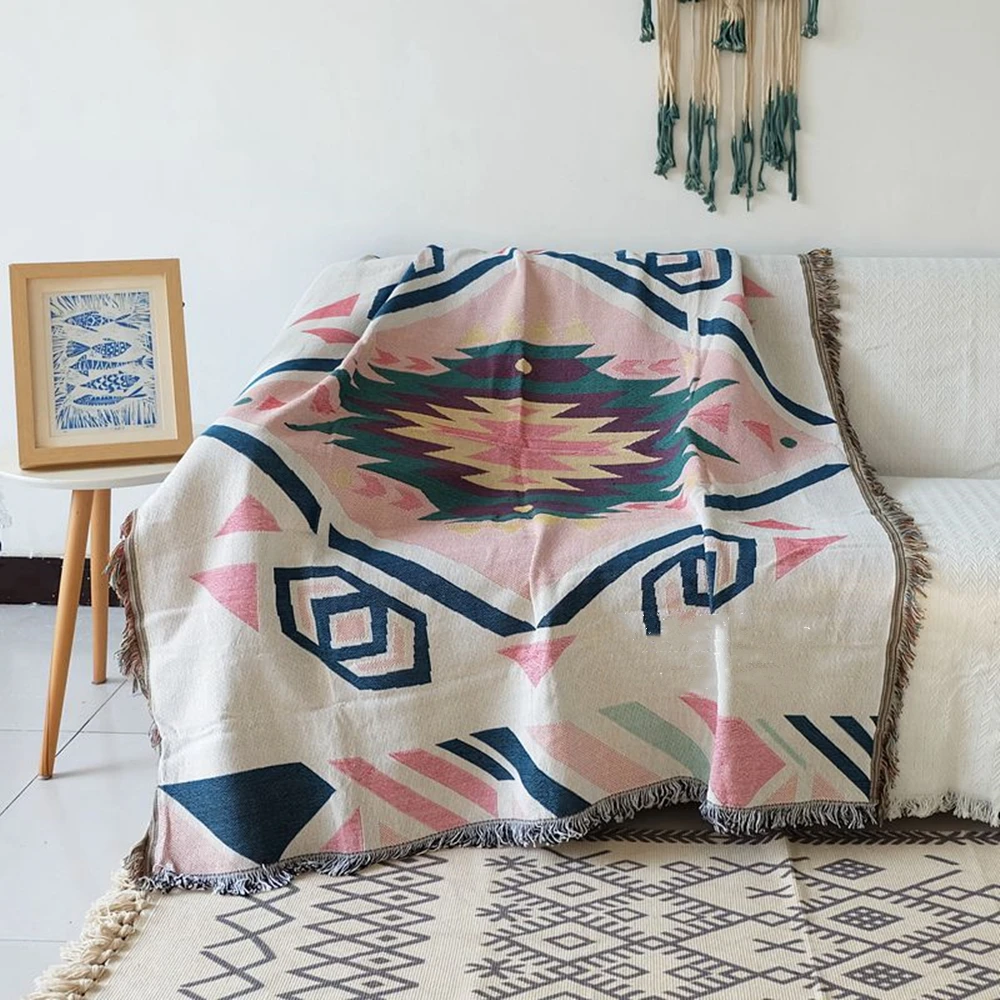 

Modern Simple Square Cotton Throw Blanket Sofa Covers Outdoor Mat Bedroom Living Room Floor Carpet Blankets Quilt For Bed B2