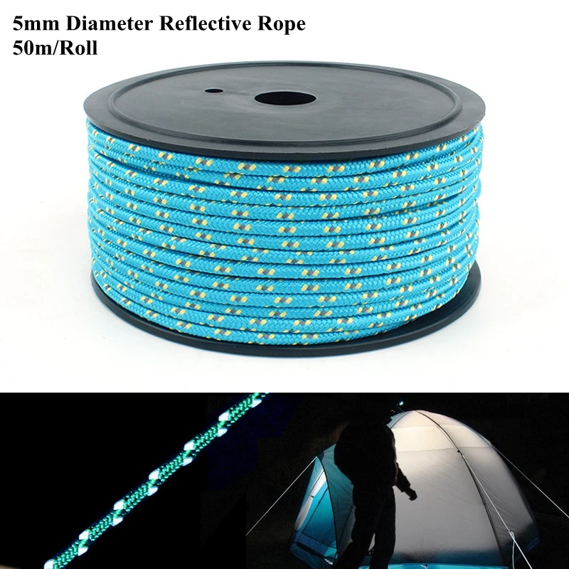 Светоотражающая веревка из полипропилена уличная для палатки домашняя белья