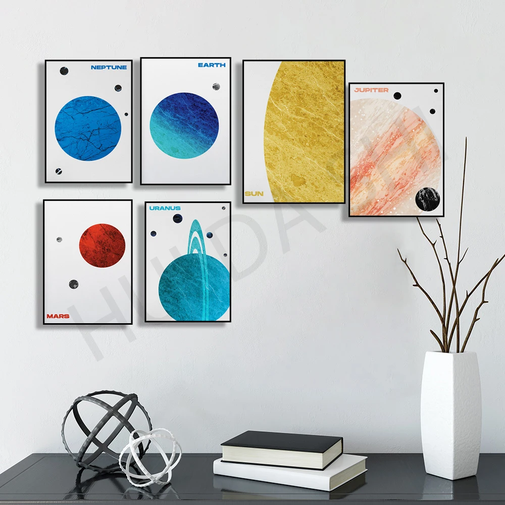 Настенное искусство на солнечной батарее с мраморной текстурой - купить по