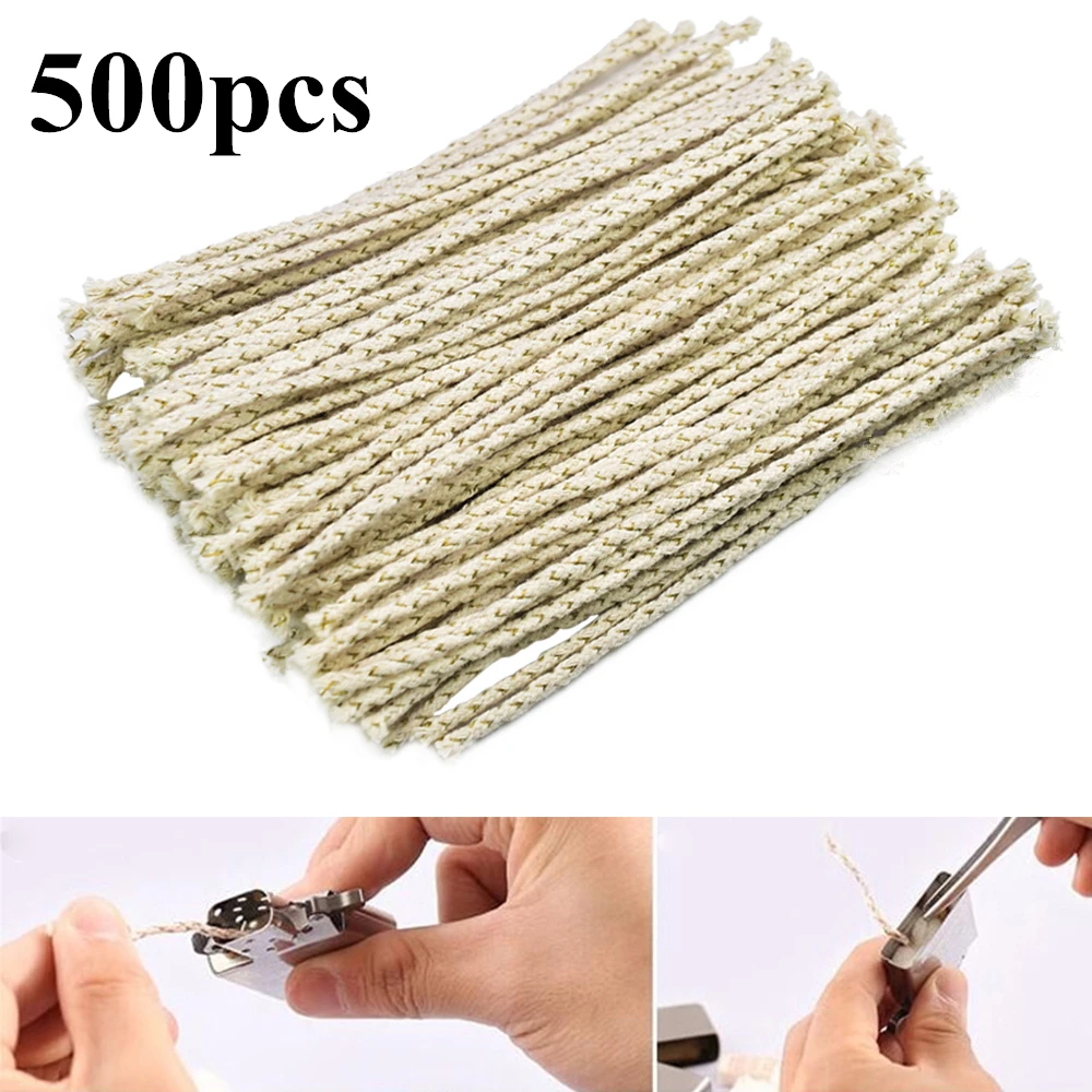 

500pcs Copper Wire Cotton Core Replacement Wicks For ZP Kerosene Gasoline Grind Wheel Petrol Lighter DIY Upgrade Bulk Supplies