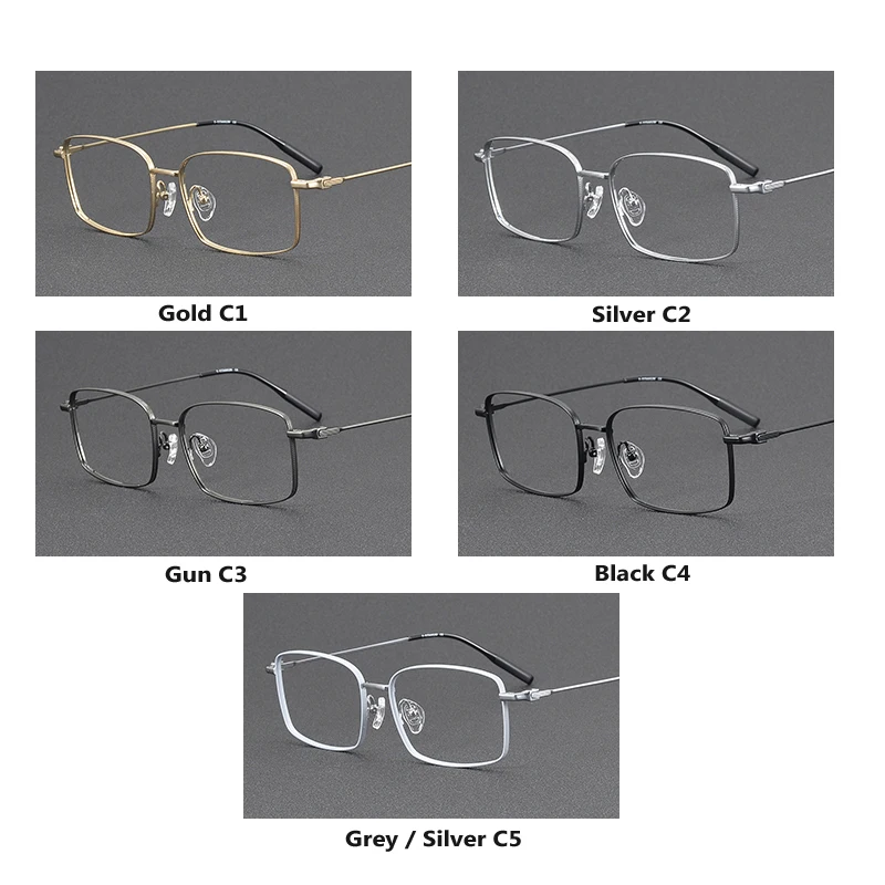 Оправа для оптических очков из чистого титана мужская квадратная оправа