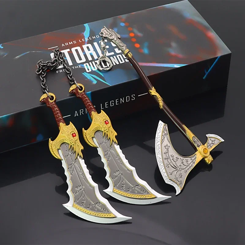 52cm Blade of Chaos Leviathan Axe with Gift Box Game Pelripheral God War Kratos Double Sword All Metal Weapon Model Toys