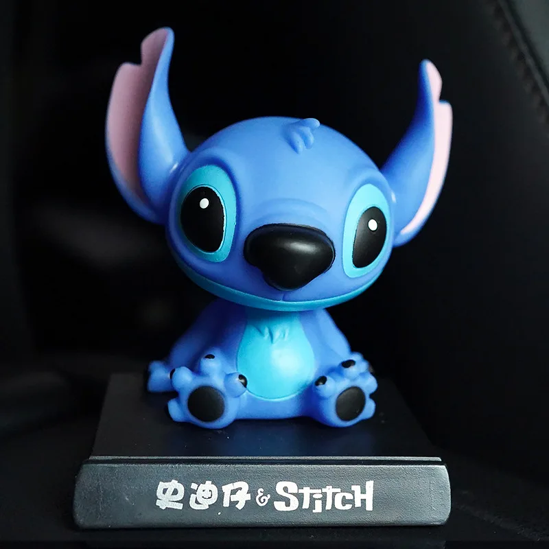 

Фигурки Disney из аниме «Лило Стич», украшения для автомобиля, Вибрирующая голова, милые аксессуары для украшения интерьера автомобиля, торта