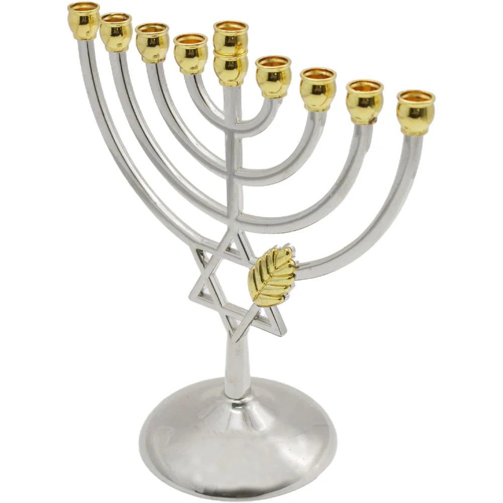 

Holder Hanukkah Menorah Candlestick Jewish Stand Metal Chanukah Branch Desktop Holders Candelabra Party Table Cups Israel Pillar