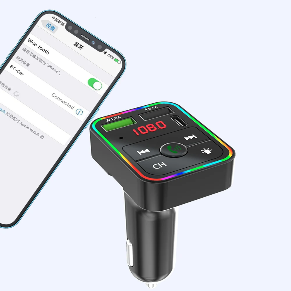 FM-трансмиттер Bluetooth 5 0 12-24 В 3 USB-порта