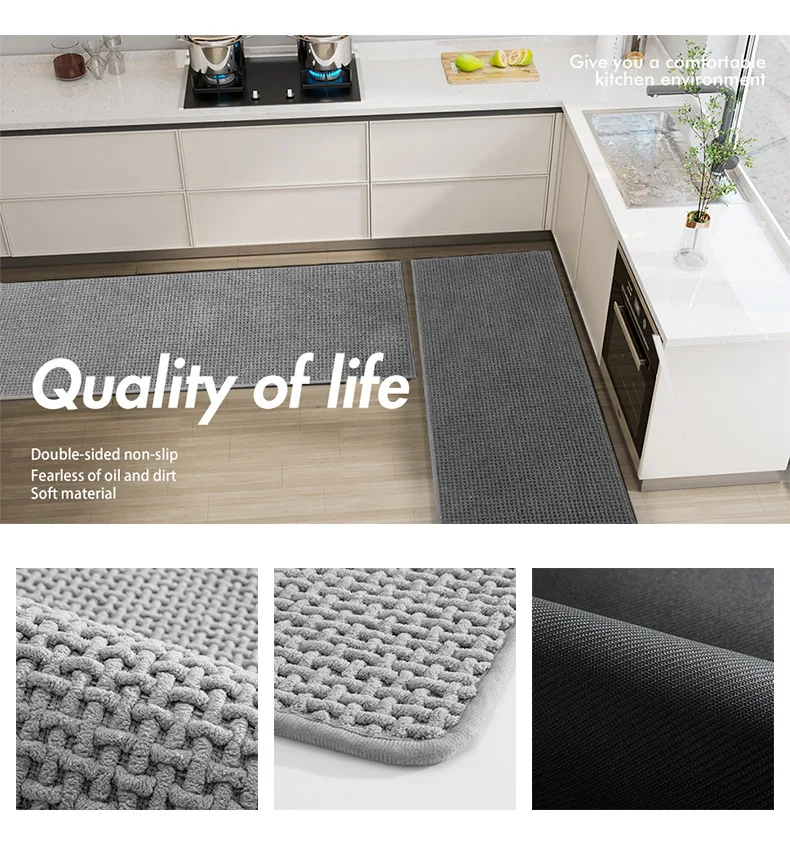 Полосатый тканый кухонный напольный коврик супер впитывающие синельные коврики