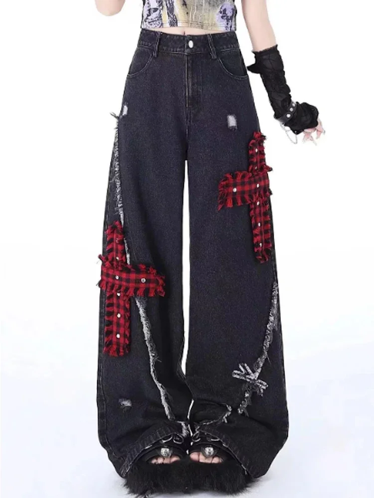 Женские готические мешковатые джинсы Y2k