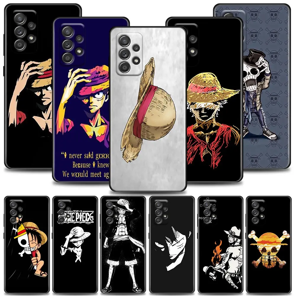 

Dark Cool One Piece Luffy Phone Case for Samsung A01 A02 A03s A11 A12 A13 A21s A22 A31 A32 A41 A42 A51 4G 5G TPU Case BANDAI