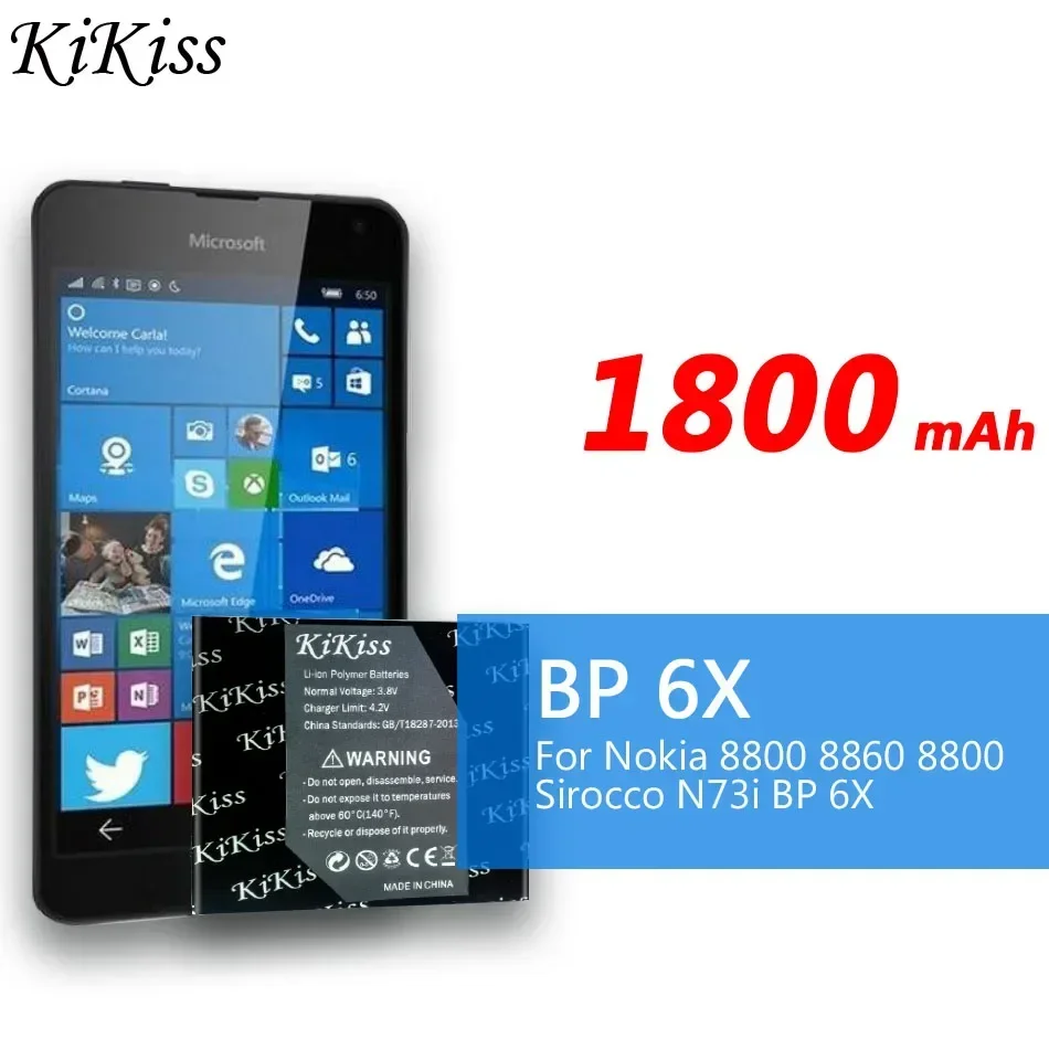 Литий-ионный аккумулятор BP-6X BL-5X BL 5X 1800 мАч для Nokia 8800 8860 Sirocco N73i